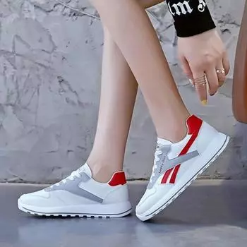 Модные женские кроссовки осень 2024 года, новые теннисные спортивные туфли на шнуровке, трендовая повседневная корейская версия, плоские туфли для папы, женская вулканизированная обувь 35 серый