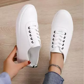 fashion Women Sneakers Vulcanize Shoes Spring Autumn Breathable Flats Solid Color Mesh Shoes Young Woman Casual White Shoes 35 белый