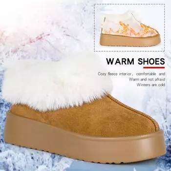 fashion Women Snow Ankle Boots Winter Casual Warm Design Shoes for Women Thickened Female Footwear New Slip On Plus Size Botas De Mujer 36 чёрный