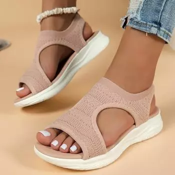 Fashion Women Summer Shoes New Mesh Fish Platform Sandals Women s Open Toe Wedge Sandals Ladies Light Casual Shoes Zapatillas Muje 35 серый