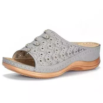 fashion Women Summer Slippers 2024 New Soft Home Beach Ladies Platform Shoes Open Toe Slides Slip-on Sandals Plus Size hhjm7 5 синий