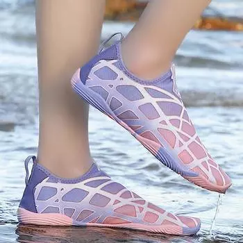 Модные женские туфли для босых ног на воде, пляжная обувь для мужчин, быстросохнущие легкие спортивные сандалии для пар, универсальные мягкие тренировочные туфли 45 36 зелёный
