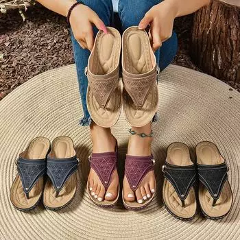 Модные женские тапочки на танкетке 2024 года, летние новые повседневные сандалии, удобные пляжные тапочки на открытом воздухе, легкие шлепанцы для женщин 36 королевский синий