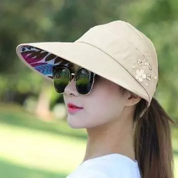 Fashion Womens Ladies Summer Vacation Wide Brim Sun Anti UV Beach Caps Casual Hats One Size