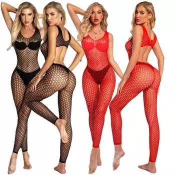 Fashion Womens lingerie sexy Mesh transparent backless Bodysuits teddys erotic sex clothes Erotic Pajamas lingerie Bodystockings One Size