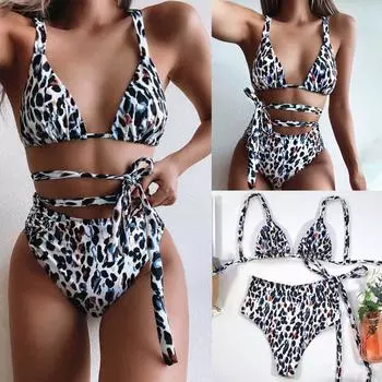 Модный женский принт сексуальный бикини пуш-ап купальник купальник пляжная одежда комплект L
