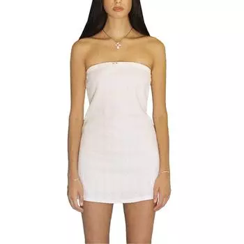МОДА Женское летнее короткое облегающее платье-бандо белое платье без рукавов с открытой спиной и открытыми плечами S белый