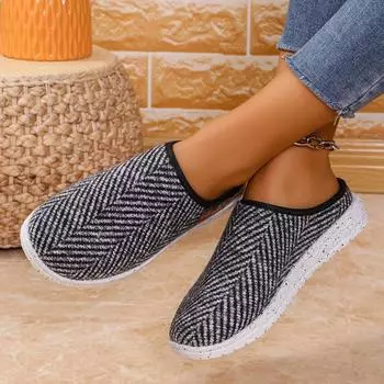 Fashion Womens Winter Slippers 2024 New Fashionable Warm Plush Half Slippers Comfortable At Home Flat Shoes Lightweight Size 36-43 36 серый