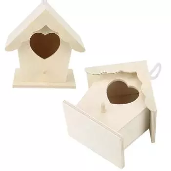 Fashion Wooden Hummingbird House With Hanging Rope Home Gardening 6 Decoration Bird s Small Nest