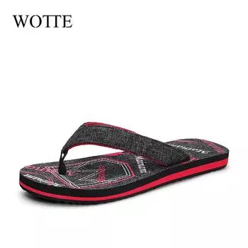 Fashion WOTTE Summer Men Flip Flops Fashion Imitation Denim Texture Casual men Slippers Comfy Beach Shoes EVA Big Size 45 zapatos hombre 7