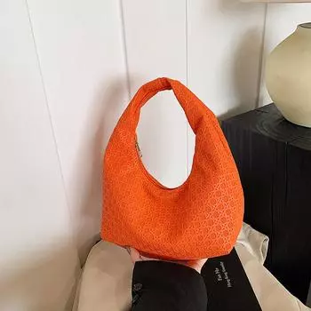 Fashion Woven Rhombus Fashion Large Capacity Casual Retro Casual Fashion Underarm Support Shoulder Bag чёрный