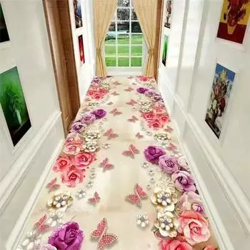Модный 3D коридор, взлетно-посадочная полоса, гостиная, длинный ковер, украшение для дома, прихожей, напольный коврик, современный роскошный вход, ковер 40x60cm
