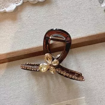 Fashionable and Chic Large Flower Hairpin, Exquisite Diamond-Encrusted Shark Hairpin, Luxurious and Versatile Hair Clip