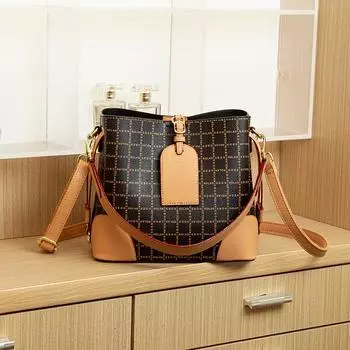 Fashionable and Elegant Bucket Bag, Retro Printed Single-shoulder Bag, Versatile Crossbody Bag for Women