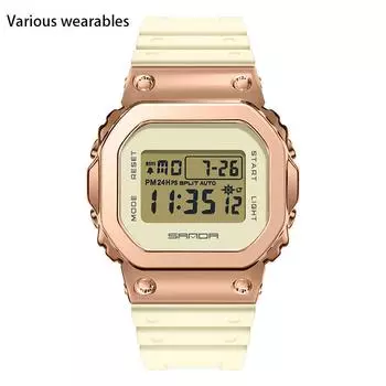 Модные и трендовые электронные водонепроницаемые спортивные часы с одним механизмом в стиле Харадзюку с небольшой площадью и функцией подсветки для мужчин и женщин