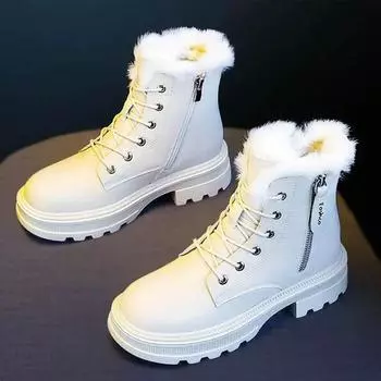 Fashionable and Versatile Snow Boots for Women s 2024 Winter Thickened Warm and Comfortable Flat Vulcanized Shoes Zapatos Mujer 35