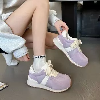 Fashionable and versatile student commuting classic heightened thick-soled women s 2025 new spring and autumn light casual shoes sneakers 35 бежевый