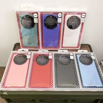 Fashionable black frame Huawei Mate60 case with transparent contrast colors of red, blue, gray, and green - perfect for men and women. Huawei mate60pro