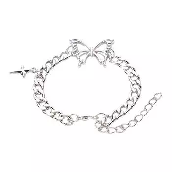 Fashionable Butterfly Pendant Bracelet Adjustable Length Handchain Eye Catching Wristband Decoration Gift for Family