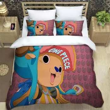 Fashionable cartoon printed bedding set soft and comfortable Customizable comforter bedding sets fashion gift for friends EU single(135x200cm)