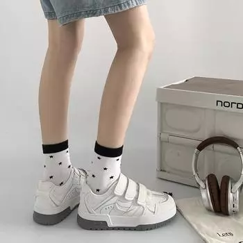 Fashionable commuting round toe versatile Internet celebrity thick-soled little white shoes women s 2025 new summer explosive heightened moral tr 35 белый