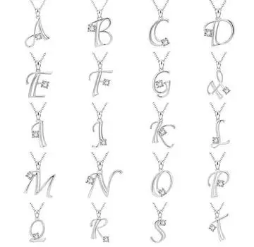 Fashionable Diamond Necklace In European and American 26 English Letters
