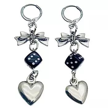 Fashionable Dice Earrings Charm Trendy Ear Pendant Ornament Modern Dice Earrings for the Fashion Forward Crowd чёрный