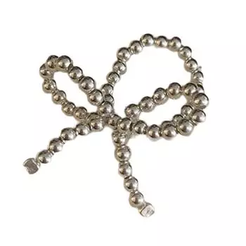 Fashionable Elastic Beaded Bow Rings Resilient Acrylic Bowknot Rings Comfortable Butterfly Accessory for Women Girls серебряный