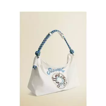 Fashionable Embroidered Canvas Bag for Women Large Capacity Single Shoulder Crossbody Bag Niche Trendy Handheld Underarm Women Bag large