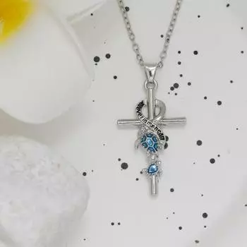 Fashionable fashion cross necklace exquisite popular birthday and Christmas gifts for family and friends turtle Handmade серебряный