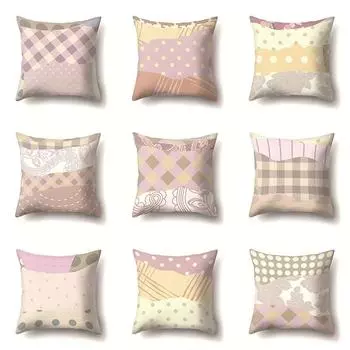 Fashionable geometric splicing printed pillowcases, living room sofa cushion covers, bedroom dormitory bedside home decoration 40x40cm