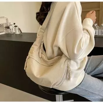 Fashionable Girls Class Crossbody Bag Bag Simple Large Capacity Shoulder Bag Japanese High-Quality Commuter Dumpling Bag оранжевый