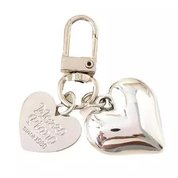 Fashionable Heart Pendant Bag Charm Attractive Heart shaped Keychain Pendant with Bowknot Charm for Bag Decoration серебряный