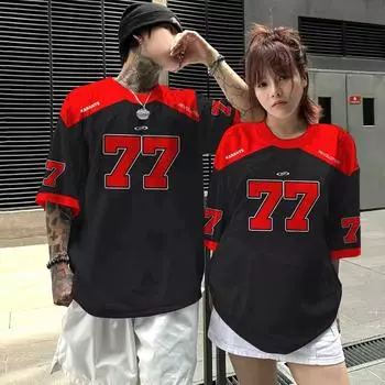 Fashionable men s 3D color digital printed men s couple style unisex short sleeved loose fit XS