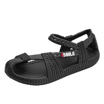 Fashionable men s casual flat sandals plus size light and comfortable non-slip outdoor beach slippers walking men s shoes 38-39
