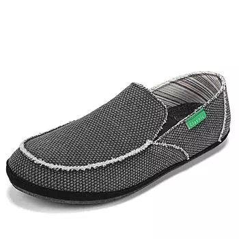 Fashionable men s casual sneakers Canvas breathable men s walking driving shoes Comfortable outdoor flat men s shoes 39