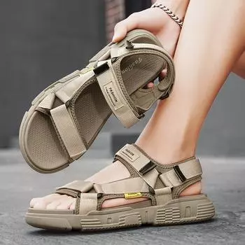 Fashionable men Summer Leisure Beach Holiday Sandals Men Shoes New Outdoor Sneakers Male Retro Comfortable Casual Sandals 39 чёрный