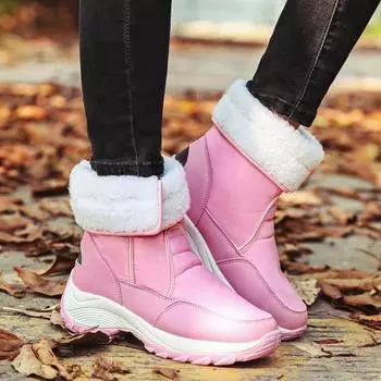 Fashionable Mid Tube Snow Boots 2024 Winter Warm Cute Girl Winter Outdoor Sports Thick Sole Plush Boots Zapatos De Mujer Trafza 35 белый