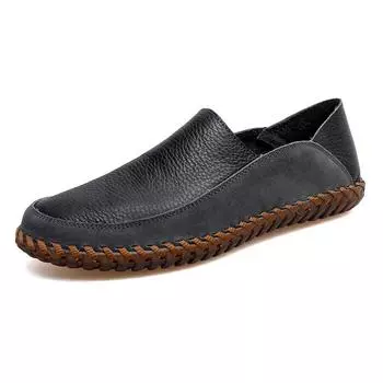 Fashionable New Handmade Sole Loafers Home Soft Sole Men s Flat Shoes Outdoor Commuting Men s Work Leisure Shoes Classic Brown 38 синий