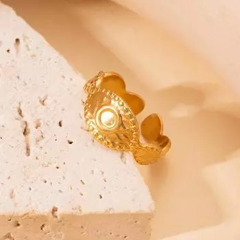 Fashionable niche titanium steel high-end metal non fading ring for women with exaggerated design and adjustable opening for accessories