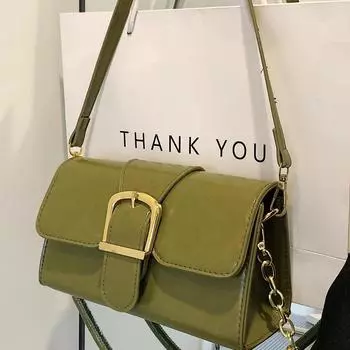 Fashionable Small Square Bag Temperament Simple Single Shoulder Crossbody Bag Lock Buckle Commuter Armpit Bag Women