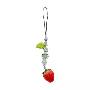Fashionable Strawberry/Cherry Beaded Keyring Colorful Keychain Accessory for Ladies Purses and Backpacks Accessories 1