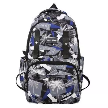 Fashionable Tree Letter Graffiti Large Capacity Student Backpack Daily For