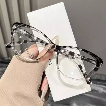 Fashionable Trendy Cat Eye Spring Leg Anti Blue Light Glasses Men Women FULL Frame High Definition Presbyopic Eyeglasses Anti Blue Light