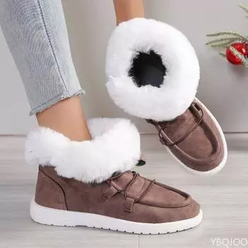Fashionable versatile women s shoes autumn winter new thick soled comfortable warm short boots Casual minimalist women shoes 36