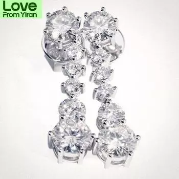 Fashionable Women S Drop Earrings Luxury Trendy Female Bridal Wedding Jewelry Delicate Design Accessories For Engagement