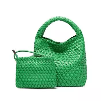 Fashionable Woven Mother-and-child Bag, Solid Color, Versatile and Simple Handbag, Light Luxury and Niche Single-shoulder Crossbody Women s Bag