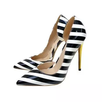 Fashionable zebra patterned shallow cut women s singles shoes, dress shoes, banquet women s high heels shoes 33