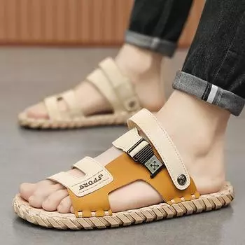 FashionAll-match Sandal Men 2024 Summer Sandals for Men Leisure Beach Sandals Male New Walking Shoes Lightweight Outdoor Casual Shoes 39