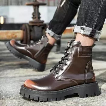 FashionAutumn Luxury Dress Shoes Men Oxfords Daily Office Business Shoes Mens Fashion Loafers Casual Tassel Leather Platform Men Shoes 38 чёрный